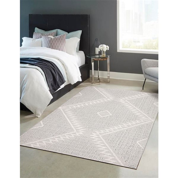 ECARPET Carmen 5-ft x 7-ft Grey Rectangular Area rug