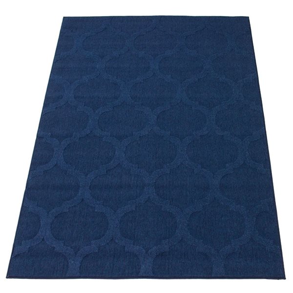 ECARPET Cambridge 4-ft x 5.5-ft Navy Blue Rectangular Area rug