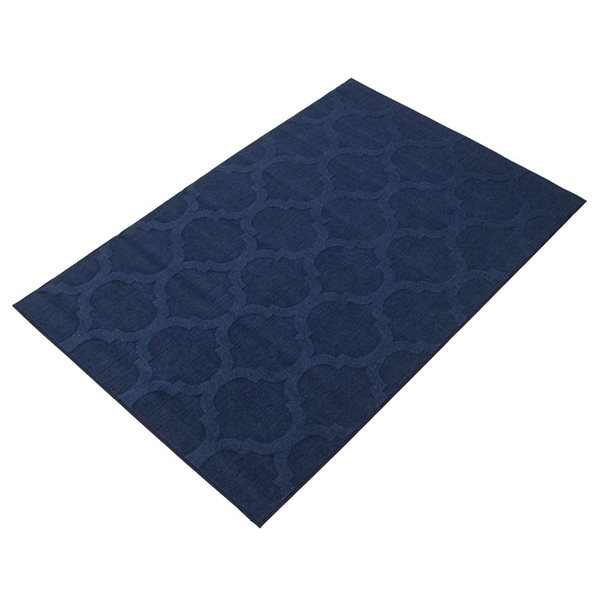 ECARPET Cambridge 4-ft x 5.5-ft Navy Blue Rectangular Area rug