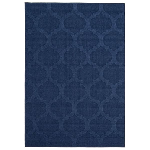 ECARPET Cambridge 4-ft x 5.5-ft Navy Blue Rectangular Area rug