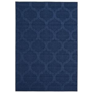 ECARPET Cambridge 4-ft x 5.5-ft Navy Blue Rectangular Area rug