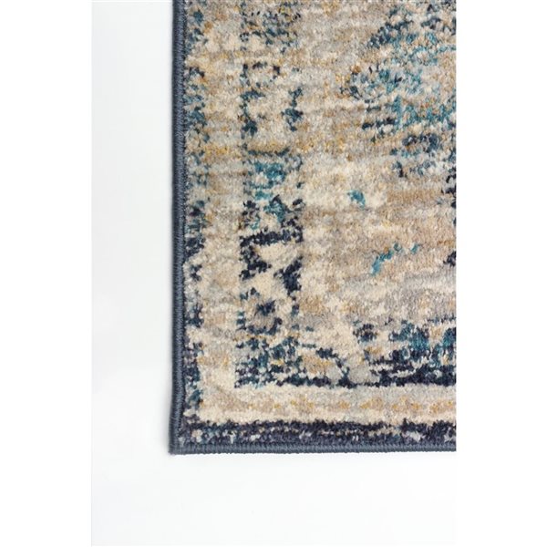 ECARPET Bolivia Bijar 5-ft x 8-ft Grey and Blue Rectangular Area rug