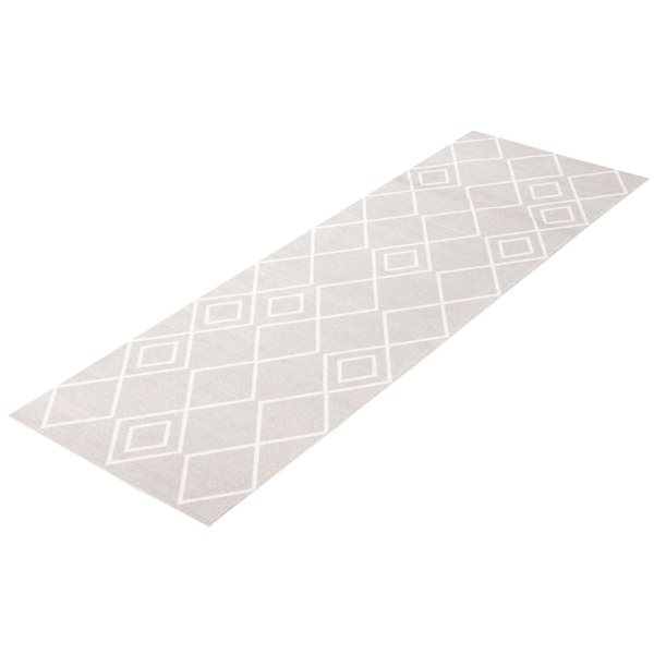 ECARPET Aqua Kenza 2.5-ft x 8-ft Grey Rectangular Runner