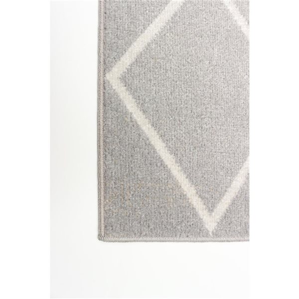 ECARPET Aqua Kenza 2.5-ft x 8-ft Grey Rectangular Runner