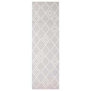 ECARPET Aqua Kenza 2.5-ft x 8-ft Grey Rectangular Runner