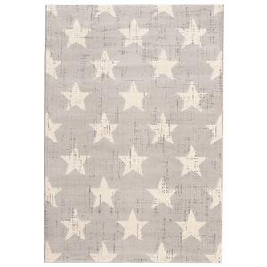 ECARPET Angel 4-ft x 5.5-ft Light Grey Rectangular Area rug