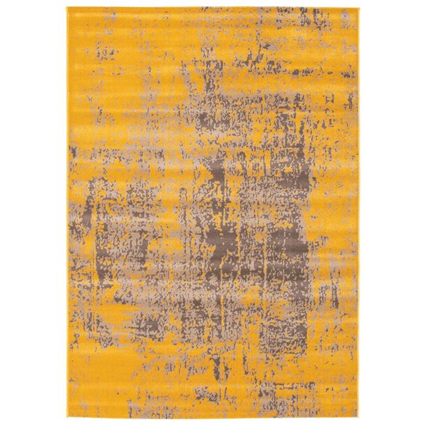 ECARPET Charlotte 6.5-ft x 9.5-ft Yellow Rectangular Area rug