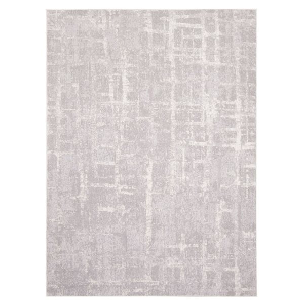 ECARPET Anitra 4-ft x 5.5-ft Light Grey Rectangular Area rug