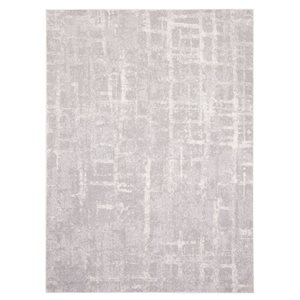 ECARPET Anitra 4-ft x 5.5-ft Light Grey Rectangular Area rug