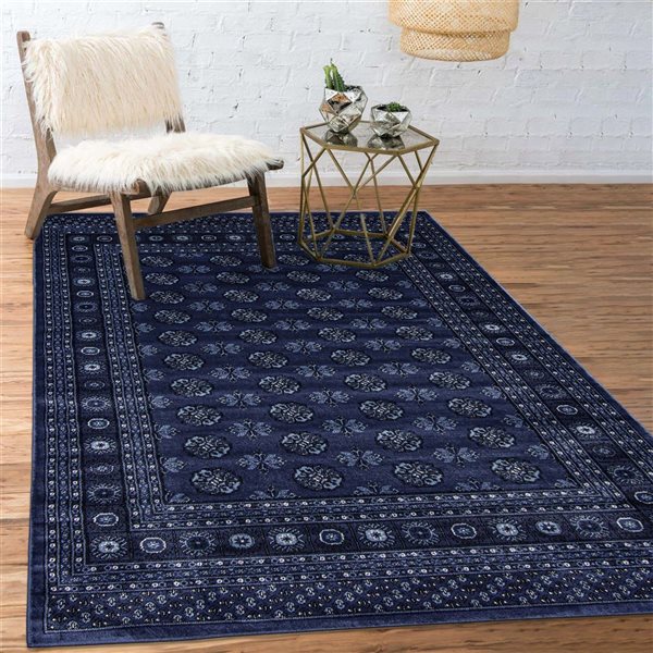 Tapis Bokhara par ECARPET rectangulaire bleu de 8 pi x 10 pi