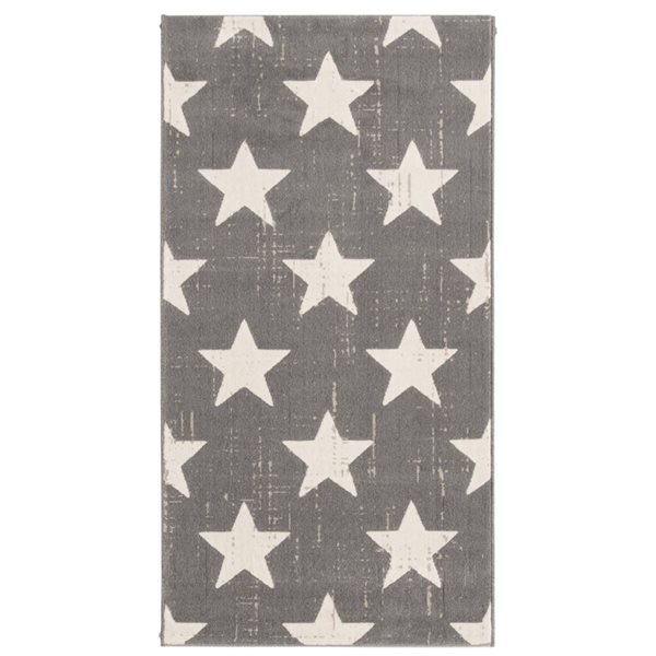 ECARPET Angel 3-ft x 5-ft Grey Rectangular Area rug