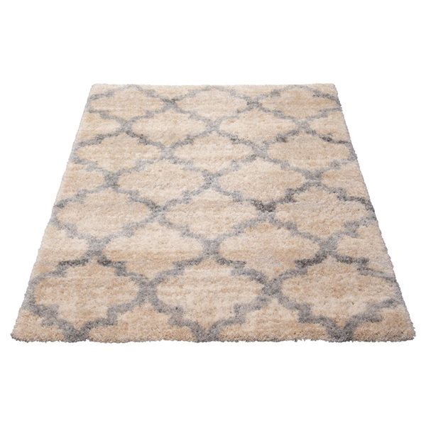 ECARPET Annica 6.5-ft x 9.5-ft Tan Rectangular Area rug