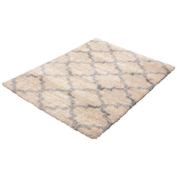 ECARPET Annica 6.5-ft x 9.5-ft Tan Rectangular Area rug