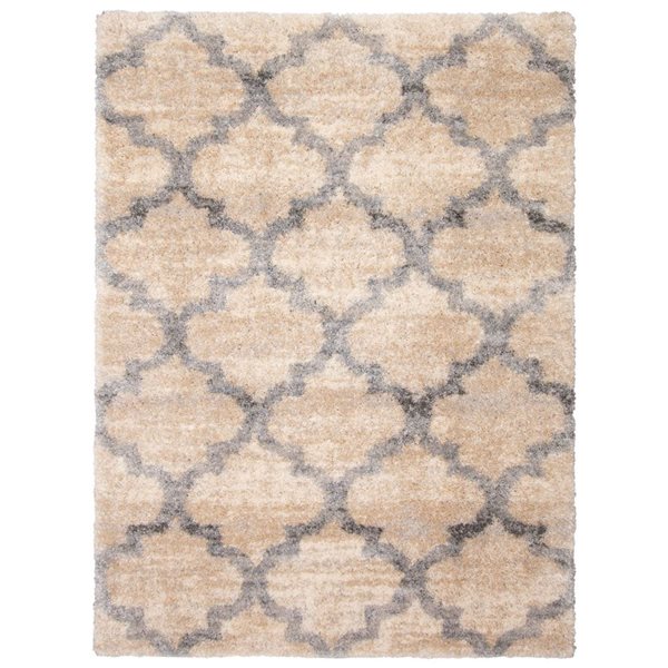 ECARPET Annica 6.5-ft x 9.5-ft Tan Rectangular Area rug