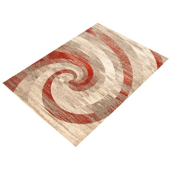 ECARPET Cora 8-ft x 10-ft Ivory and Red Rectangular Area rug