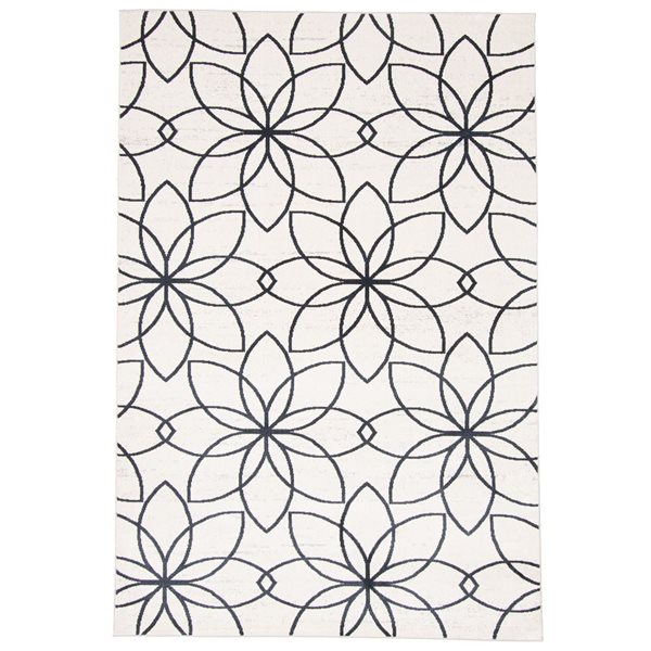 ECARPET Aqua Terali 6-ft x 9-ft Ivory Rectangular Area rug