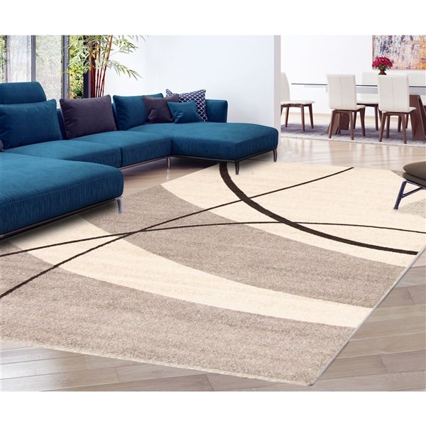 ECARPET Cosi 5.25-ft x 7.25-ft Grey Rectangular Area rug