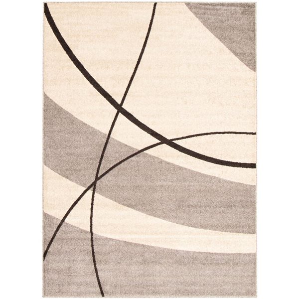 ECARPET Cosi 5.25-ft x 7.25-ft Grey Rectangular Area rug