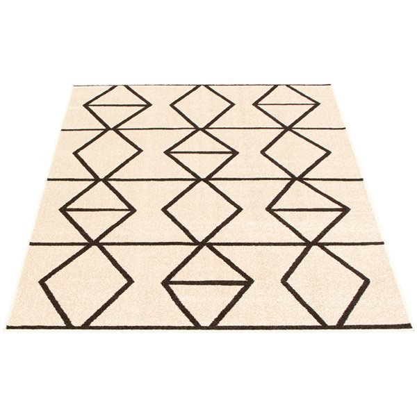 ECARPET Ana 8-ft x 10-ft Ivory and Brown Rectangular Area rug