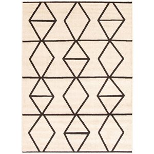 ECARPET Ana 8-ft x 10-ft Ivory and Brown Rectangular Area rug