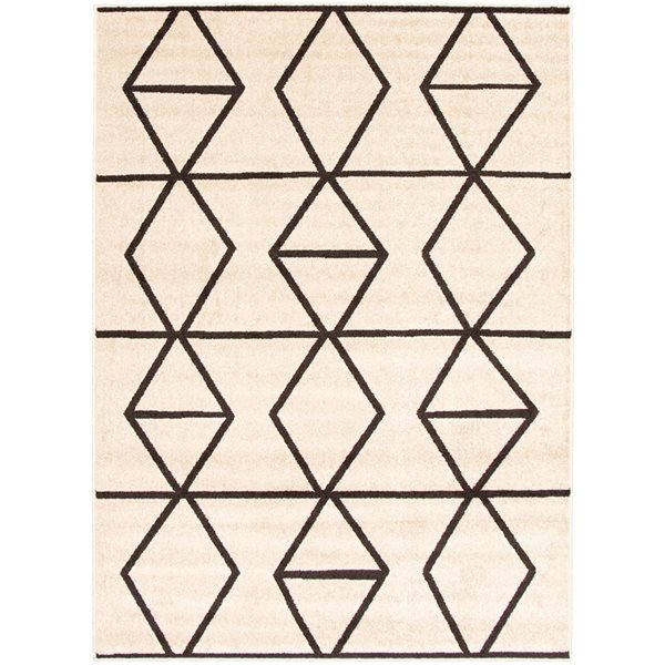 Tapis Ana par ECARPET rectangulaire ivoire et brun de 8 pi x 10 pi