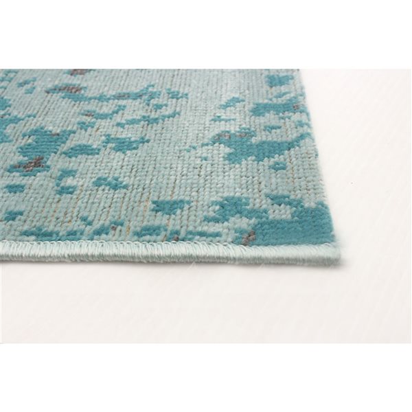 Tapis Charlotte par ECARPET rectangulaire aqua de 5,25 pi x 7,5 pi