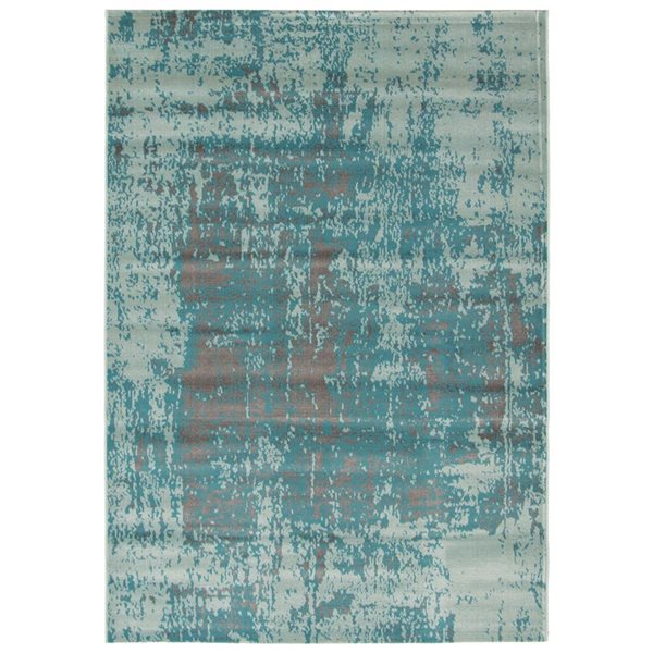 Tapis Charlotte par ECARPET rectangulaire aqua de 5,25 pi x 7,5 pi