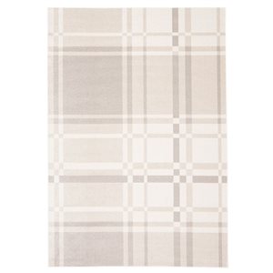 ECARPET Aqua Roma 8-ft x 10-ft Ivory Rectangular Area rug