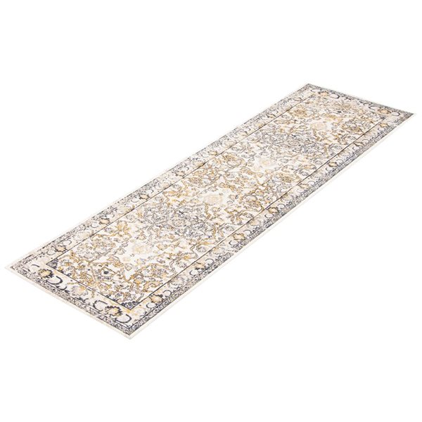 ECARPET Aqua Legacy 2.5-ft x 8-ft Ivory Rectangular Runner