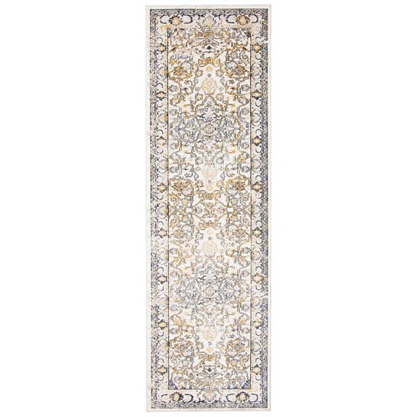 ECARPET Aqua Legacy 2.5-ft x 8-ft Ivory Rectangular Runner