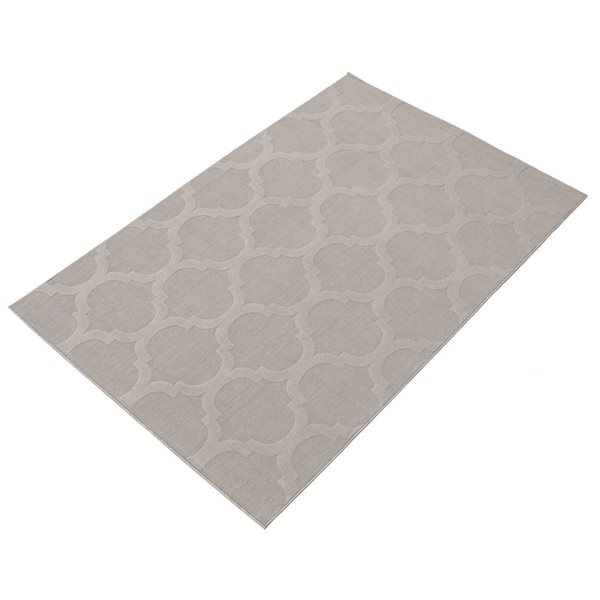 Tapis Cambridge par ECARPET rectangulaire gris de 7,5 pi x 9,5 pi