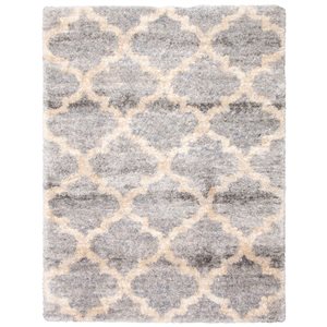 ECARPET Annica 5.25-ft x 7.25-ft Grey Rectangular Area rug