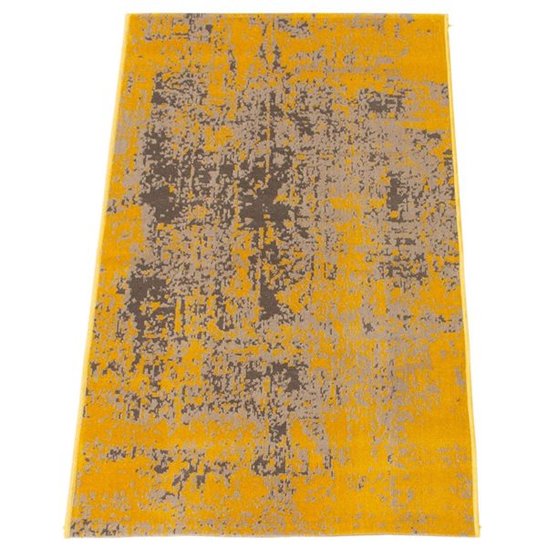 Tapis Charlotte par ECARPET rectangulaire jaune de 4 pi x 5,5 pi