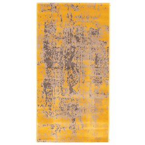 ECARPET Charlotte 4-ft x 5.5-ft Yellow Rectangular Area rug