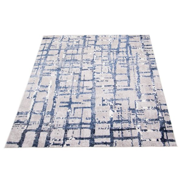 ECARPET Anitra 4-ft x 5.5-ft Navy Blue Rectangular Area rug