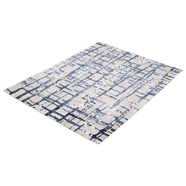 ECARPET Anitra 4-ft x 5.5-ft Navy Blue Rectangular Area rug