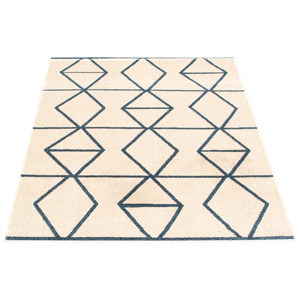 ECARPET Ana 8-ft x 10-ft Ivory and Blue Rectangular Area rug