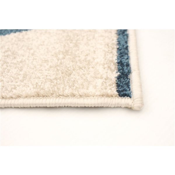 ECARPET Ana 8-ft x 10-ft Ivory and Blue Rectangular Area rug