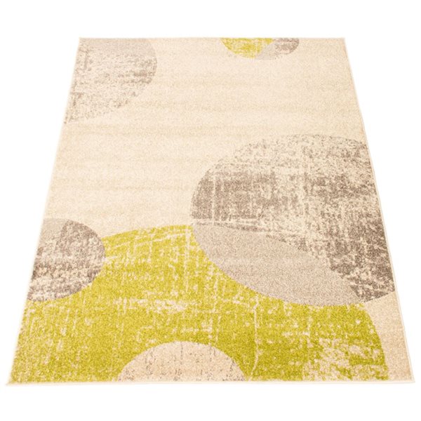 ECARPET Bellagio 8-ft x 10-ft Ivory and Green Rectangular Area rug