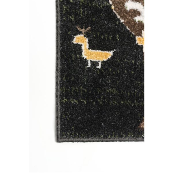 ECARPET Aqua Pine 5-ft x 7-ft Black Rectangular Area rug