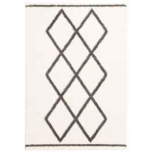 ECARPET Amara 4-ft x 6-ft Ivory Rectangular Area rug