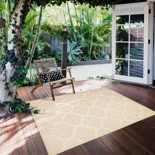 ECARPET Cambridge 4.5-ft x 6.5-ft Ivory Rectangular Area rug