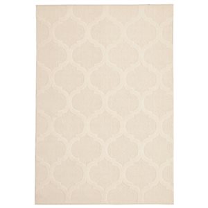 ECARPET Cambridge 4.5-ft x 6.5-ft Ivory Rectangular Area rug