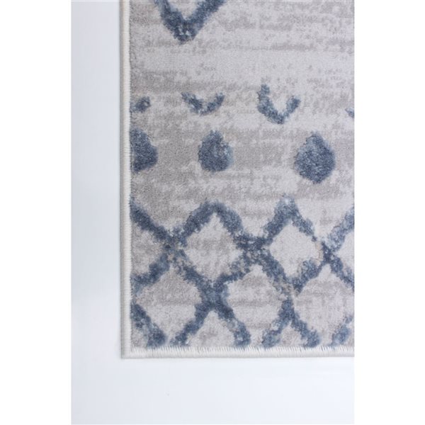 Tapis Astrid par ECARPET rectangulaire bleu de 8 pi x 10 pi