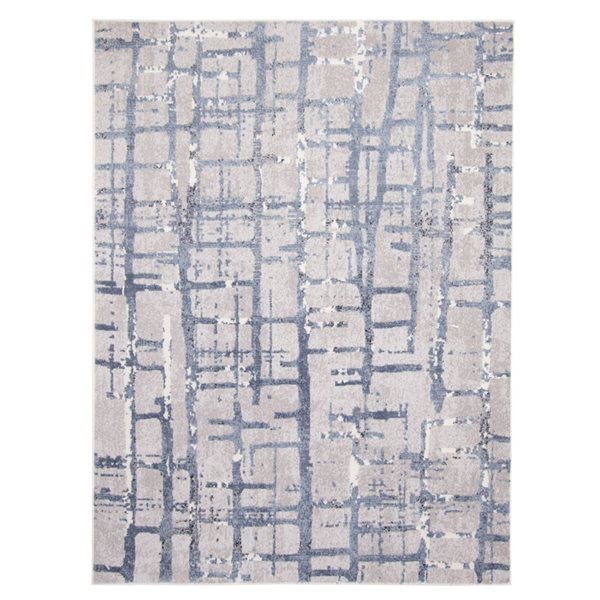 ECARPET Anitra 4-ft x 5.5-ft Light Blue Rectangular Area rug