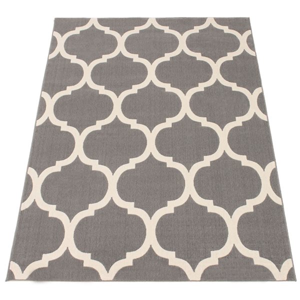 Tapis Arbour par ECARPET rectangulaire gris de 5,25 pi x 7,5 pi