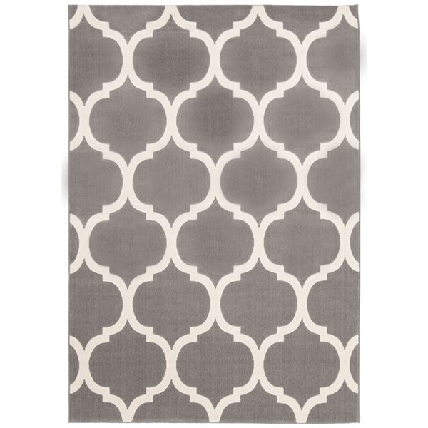 Tapis Arbour par ECARPET rectangulaire gris de 5,25 pi x 7,5 pi