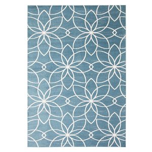 ECARPET Aqua Terali 3-ft x 5-ft Turquoise Rectangular Area rug