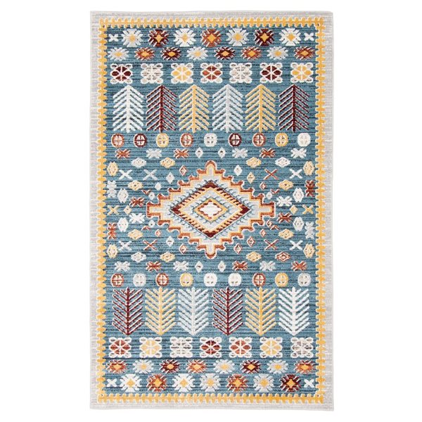 ECARPET Aqua Gypsy 5-ft x 7-ft Blue Rectangular Area rug