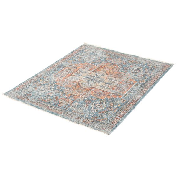 ECARPET Bahama Heriz 6.5-ft x 10-ft Blue Rectangular Area rug